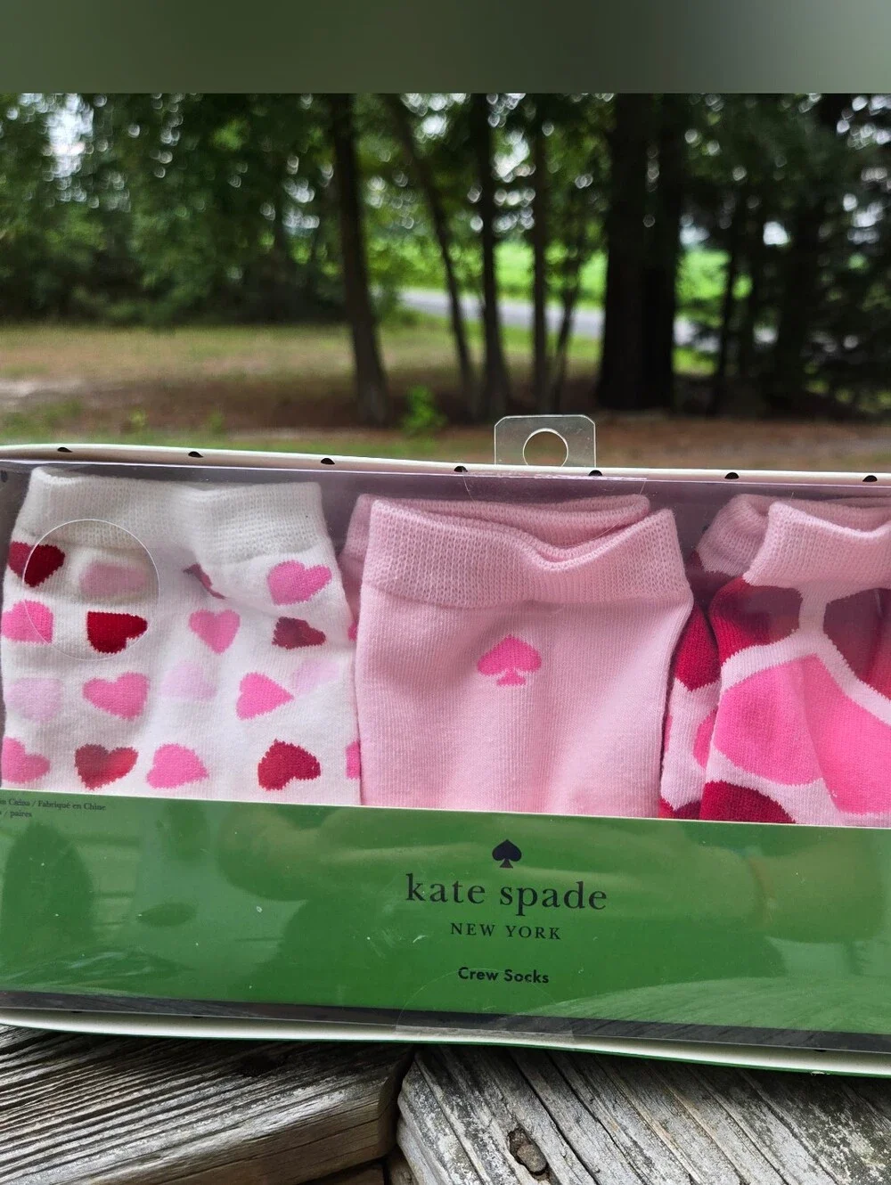 kate spade Pink and Red Heart Crew Socks - 3 Pair Set